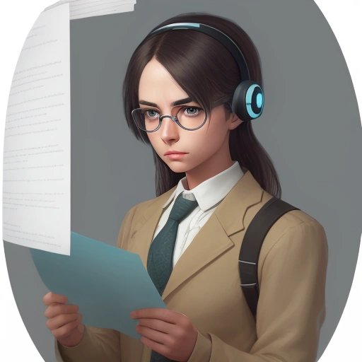 Scholarly AI with magnifying glass