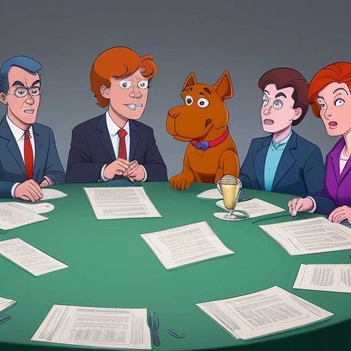 Scooby-Doo solving a mystery at a political debate