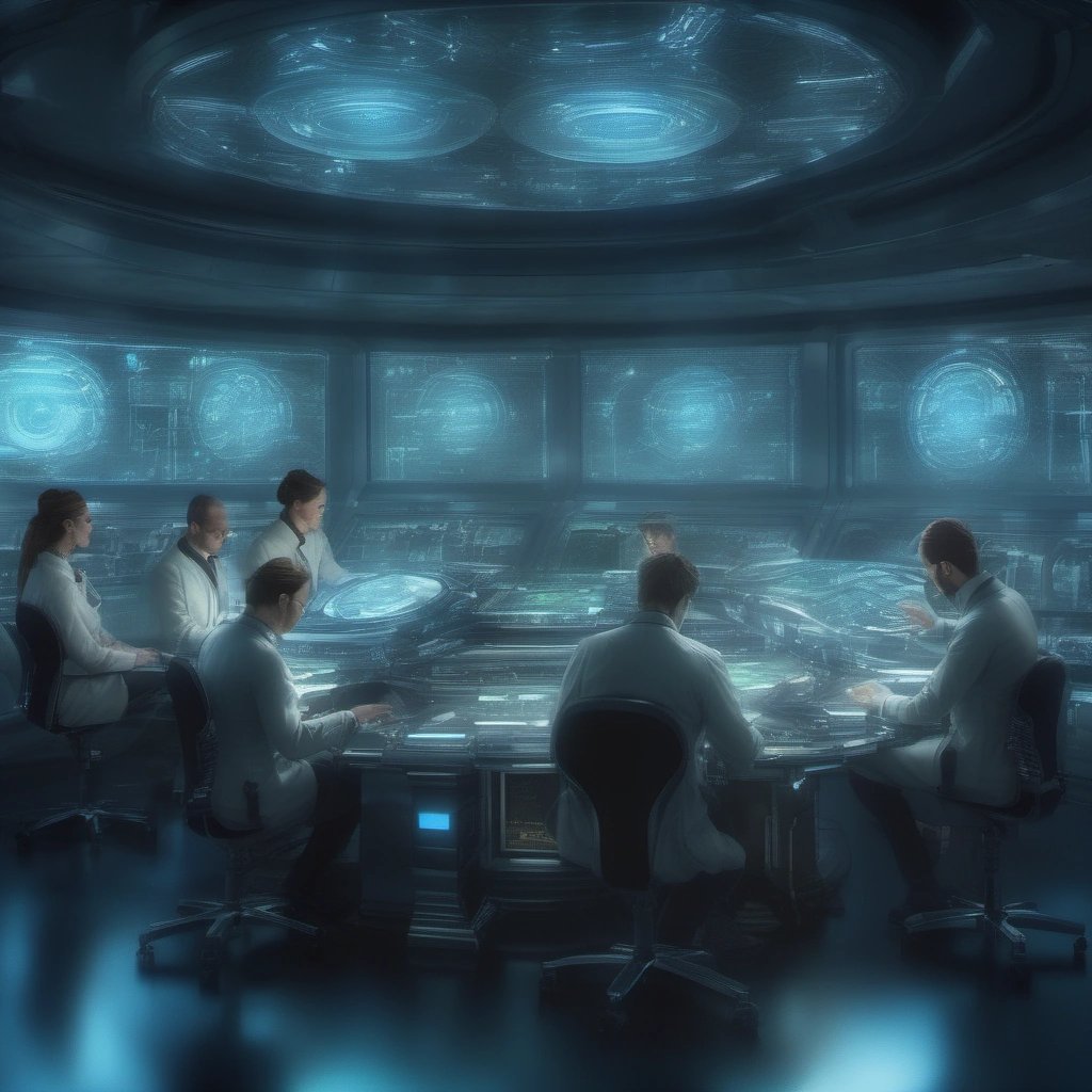 Scientists studying Dalek technology