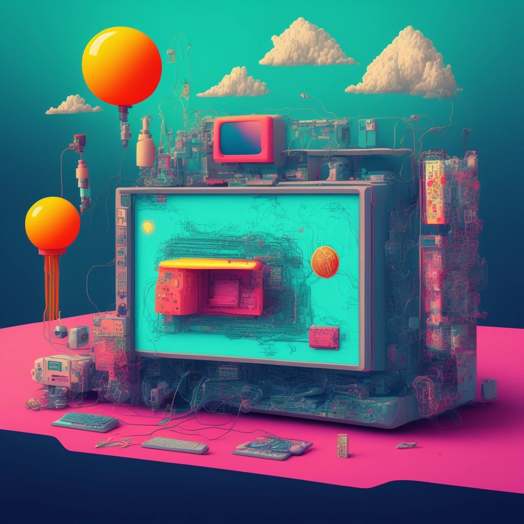 Surreal computer screen