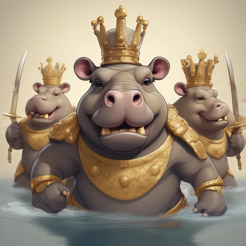Hippopotamus Rex leading the hippo army
