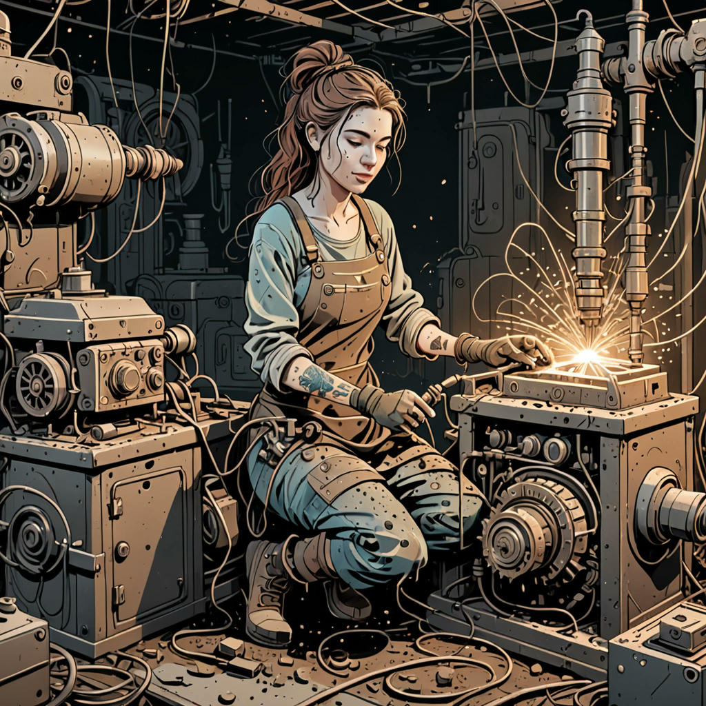 Lys repairing a generator