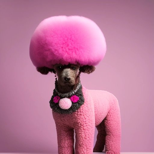 Poodle with fancy haircut