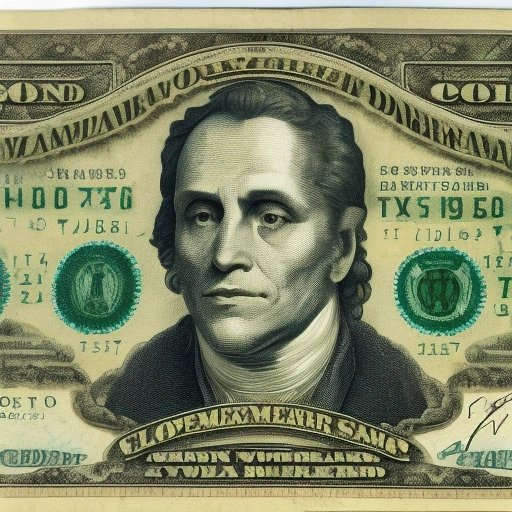 Man holding fake banknotes