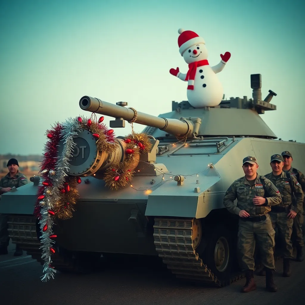“Festive turret upgrade: inflatable snowman (morale asset)”