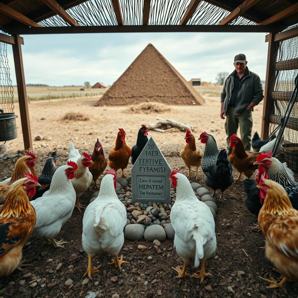 Chickens form a religion in the shadow