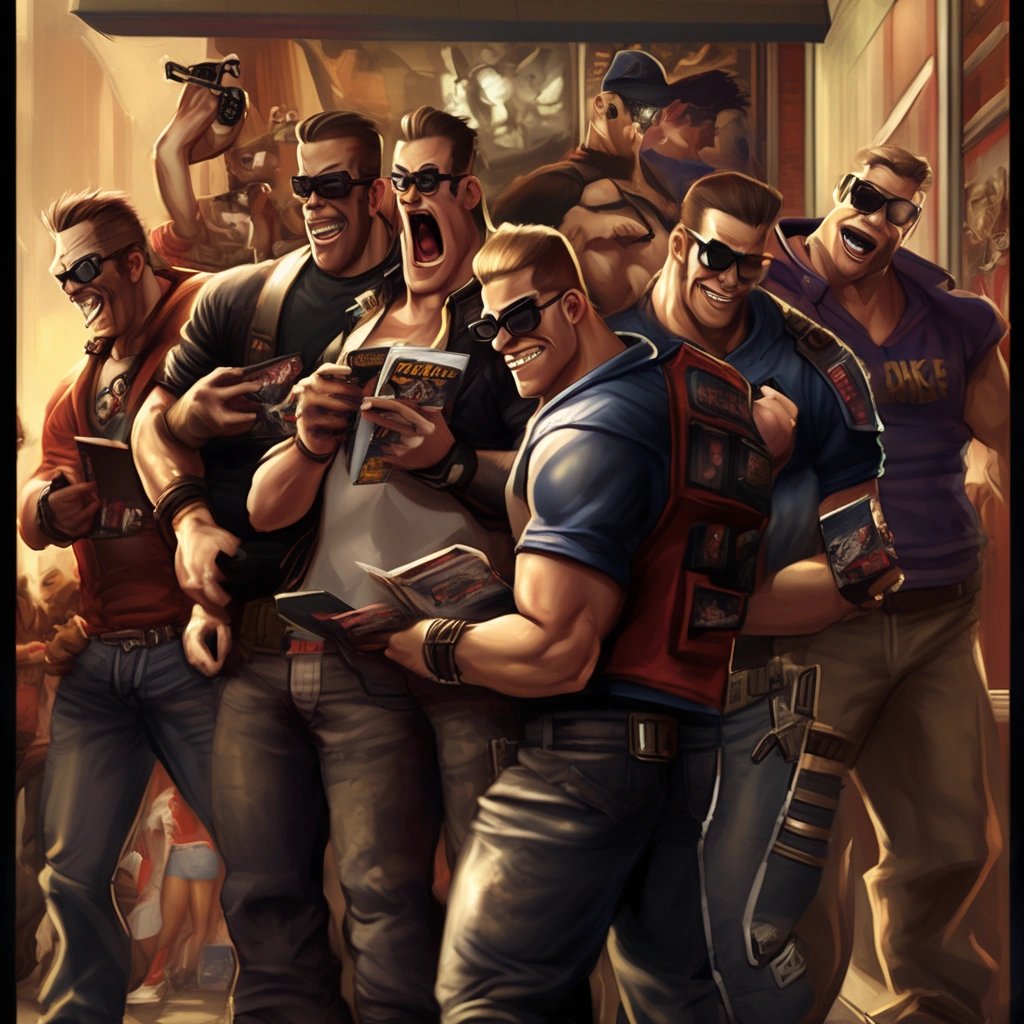 Gamers waiting outside a game store
