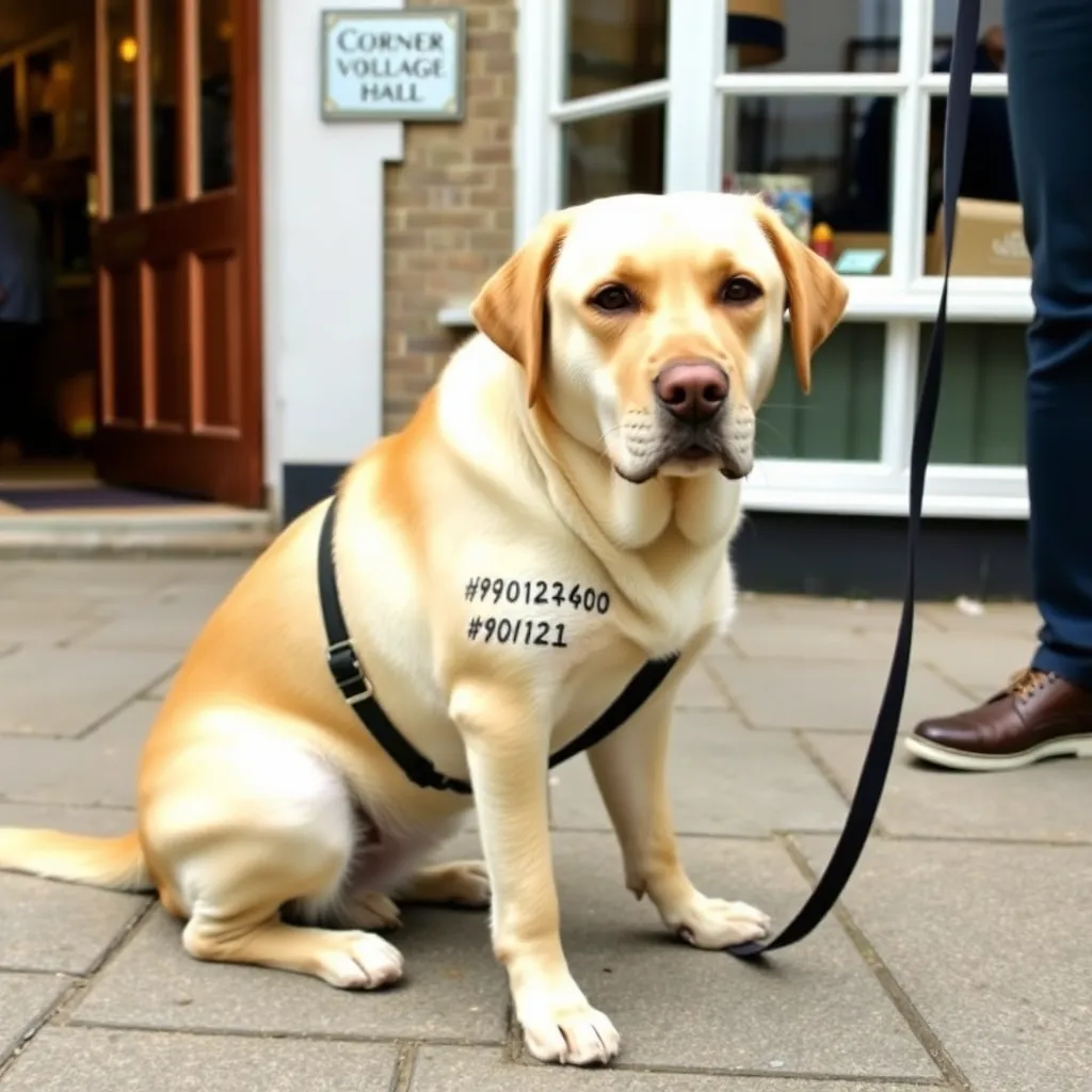 “Reluctant Labrador” with the code on its side