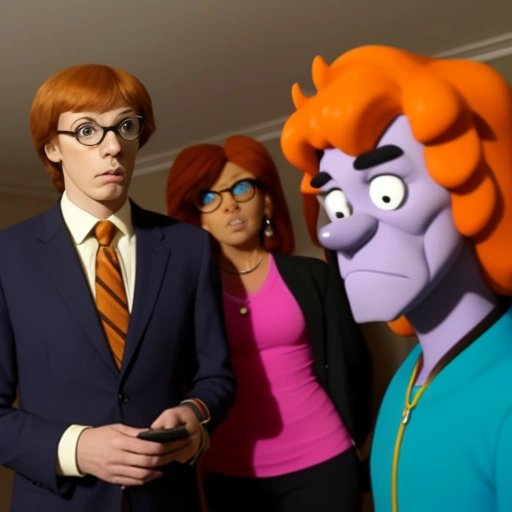 Scooby-Doo addressing the press as White House chief of staff