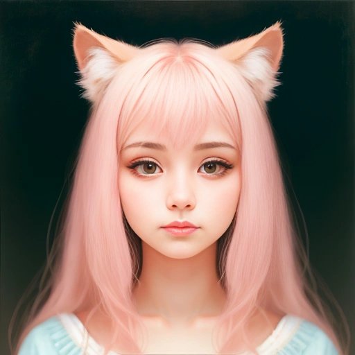 Yet another AI-generated cat girl artwork