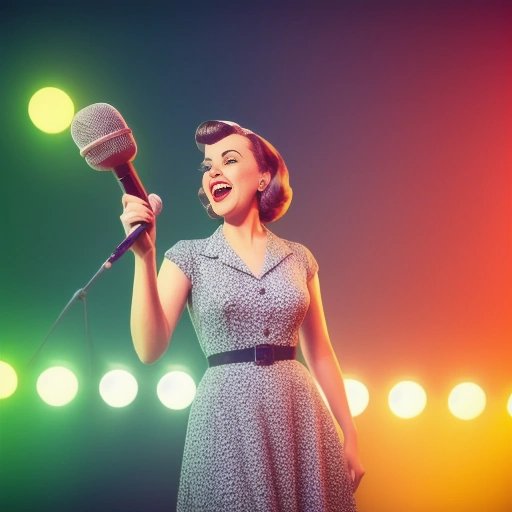 Retro singer on stage