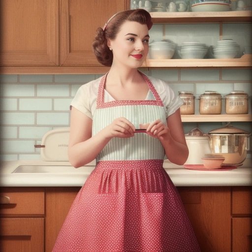 Woman daydreaming about the 50s
