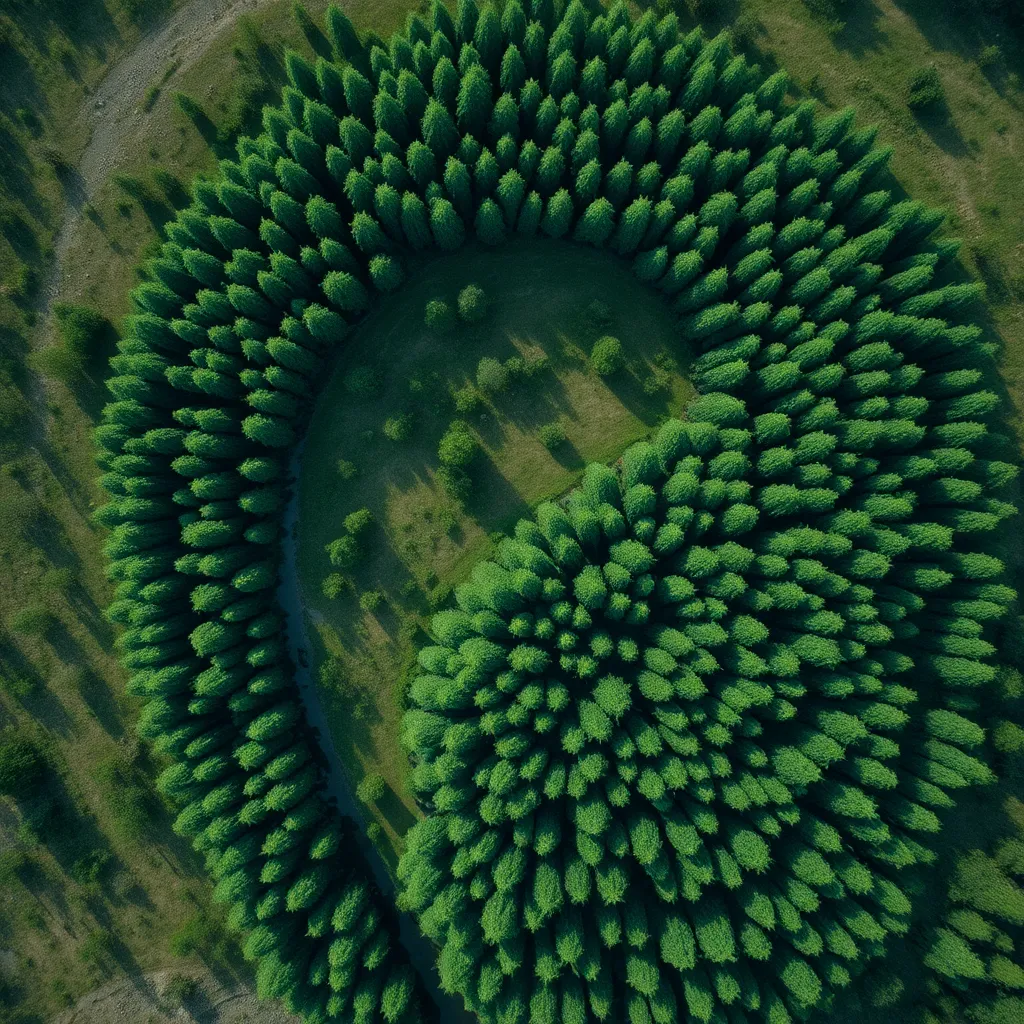 Forest planted in the shape of a question mark