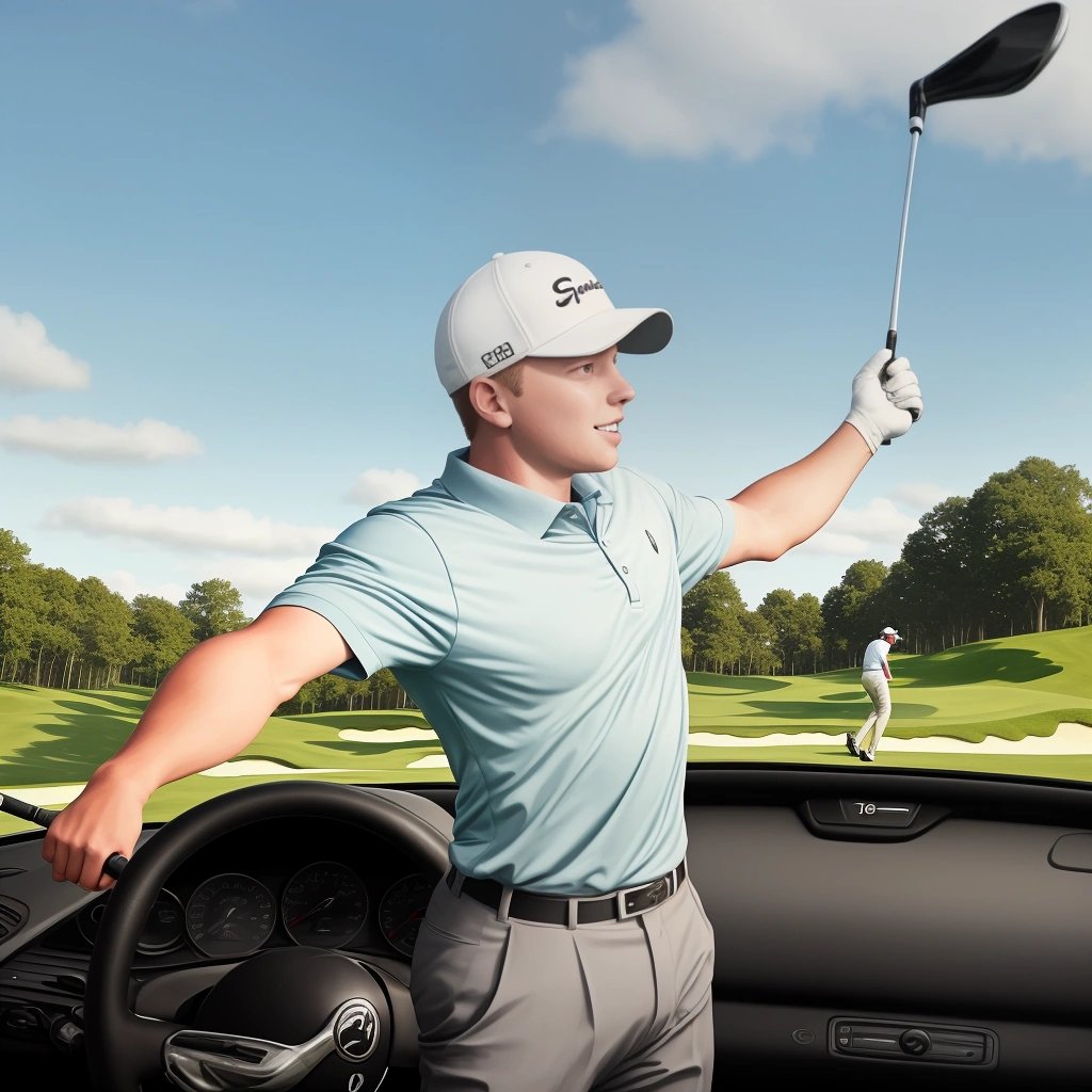 Jake swinging a golf club