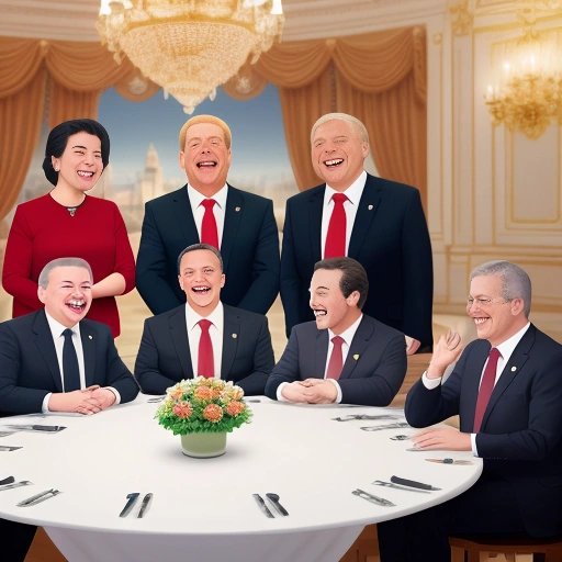 World leaders laughing as they fart