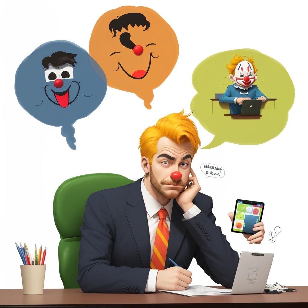 Man bored at office with a smartphone