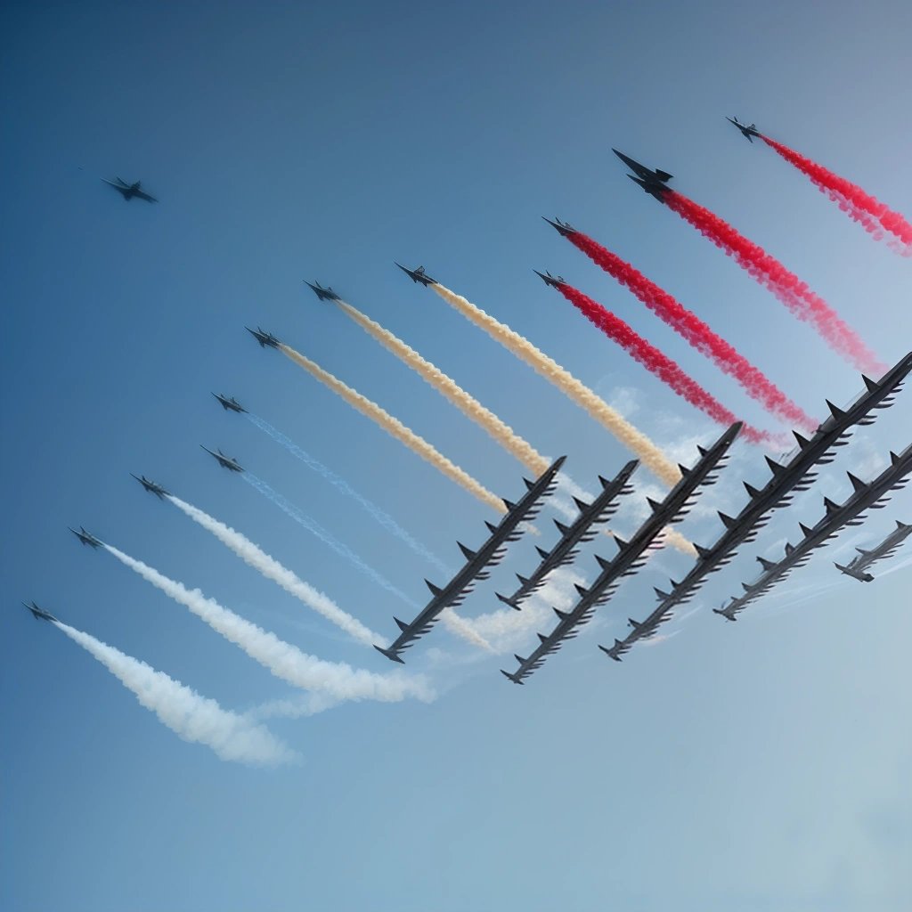 Fighter jets spelling out the word Maverick in smoke