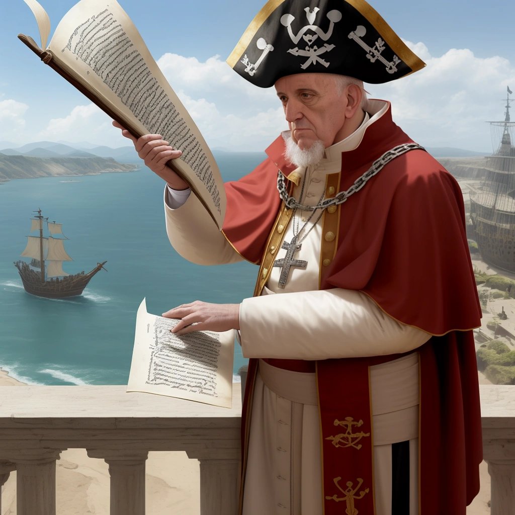 Pope reading his scroll