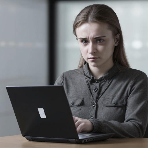 A person holding a laptop with a spyware warning screen