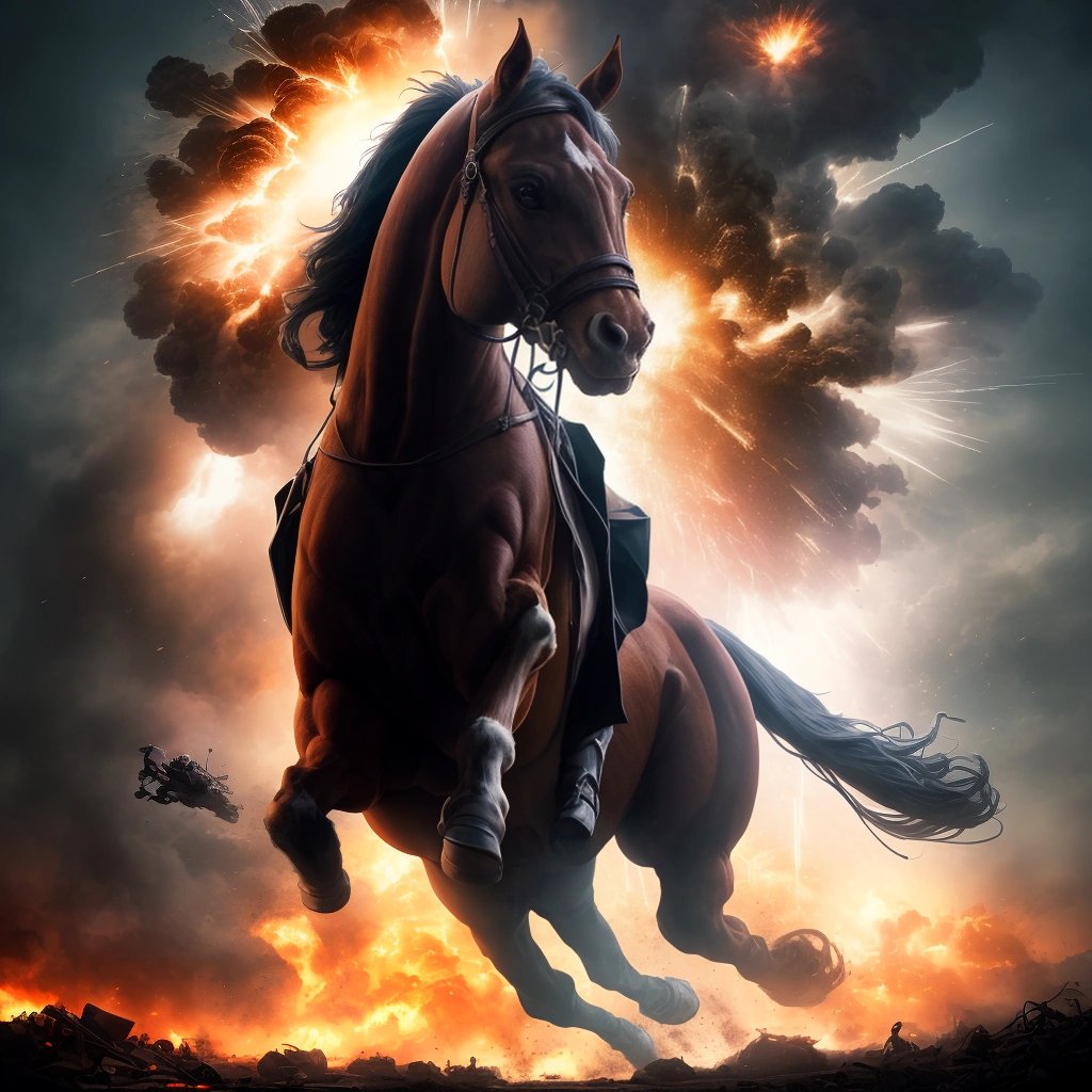 Mr. Ed in an action movie poster
