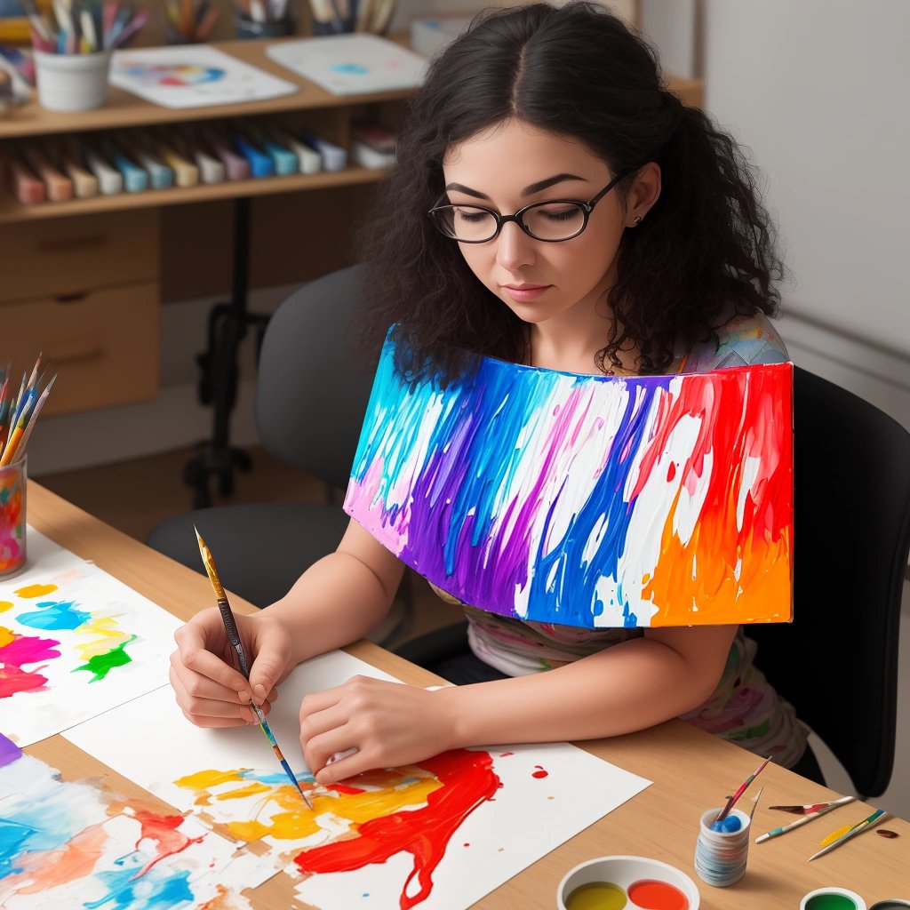 Woman discovering her hidden talent for painting
