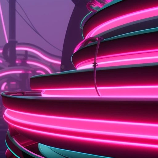 Neon pink glowing worms at the shipyard