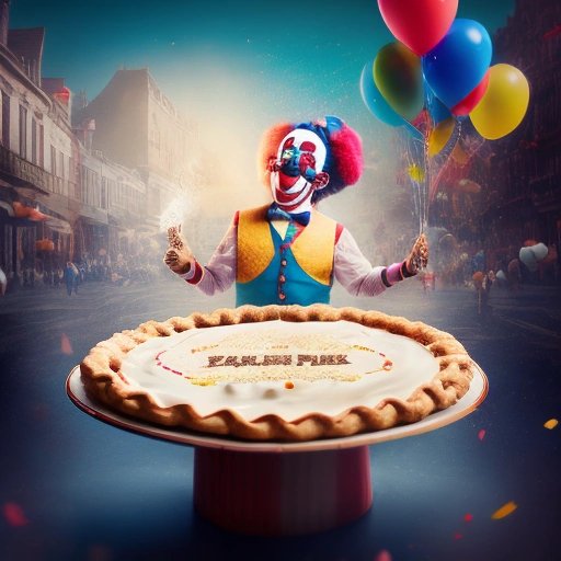Clown dropping pie on his face