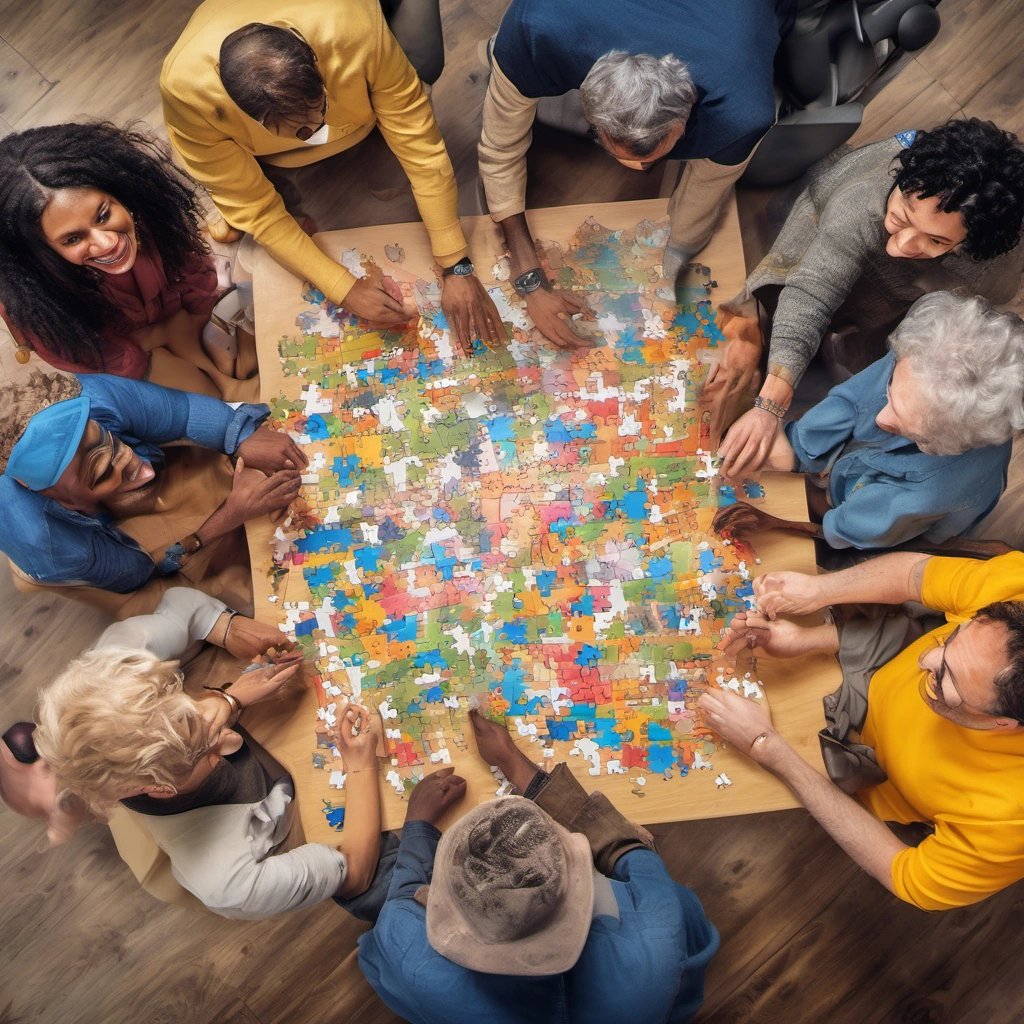 Group of puzzle enthusiasts