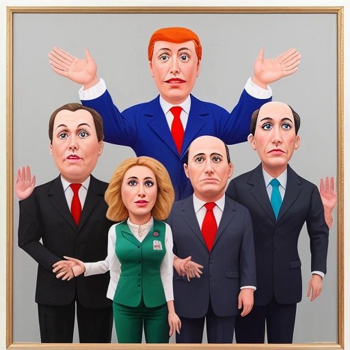 Politicians as puppets controlled by a corporate hand