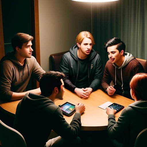 Group of gamers sharing experiences