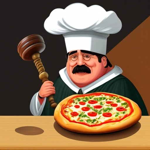 Judge Chef deciding on calzone
