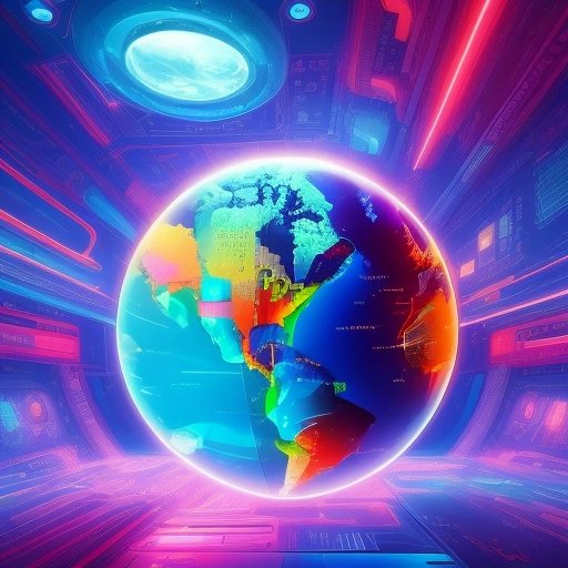World bathed in a vibrant glow of innovation