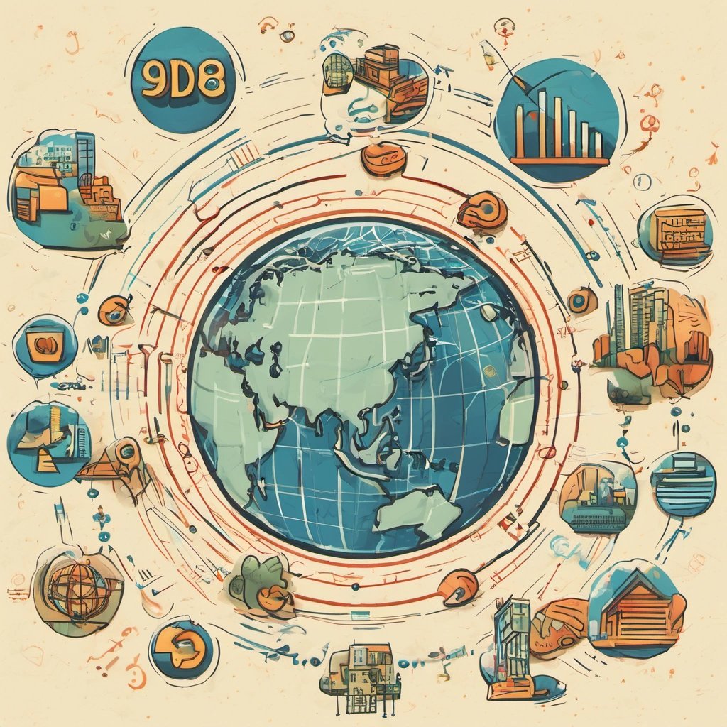 Depiction of the complexities of the global financial system