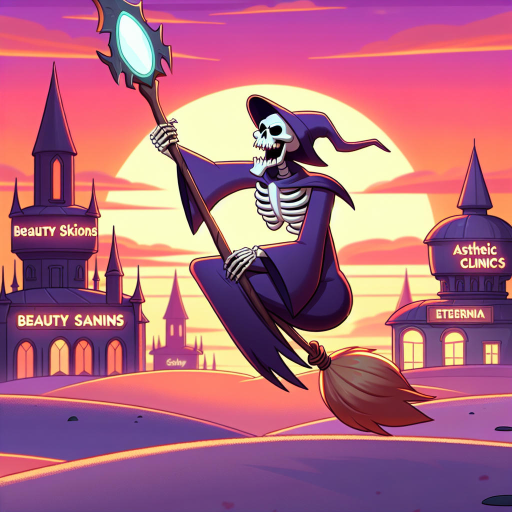 Skeletor riding his havoc staff