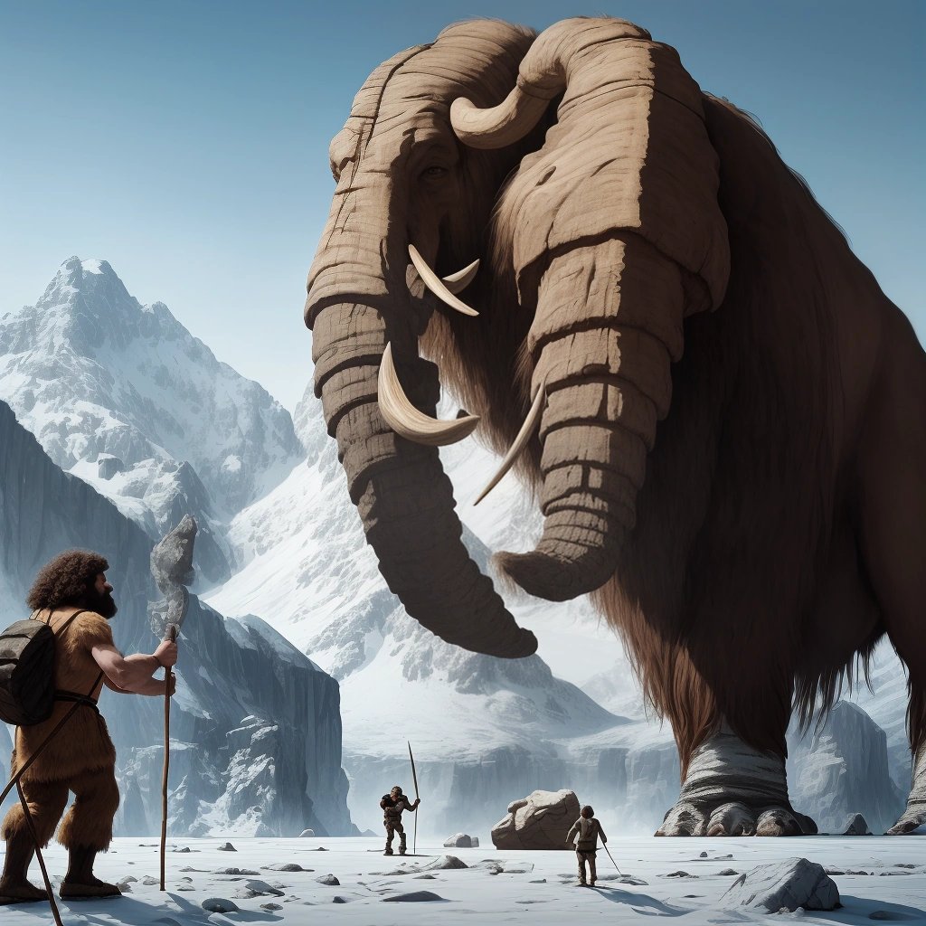 Caveman Scientist and Mammoth