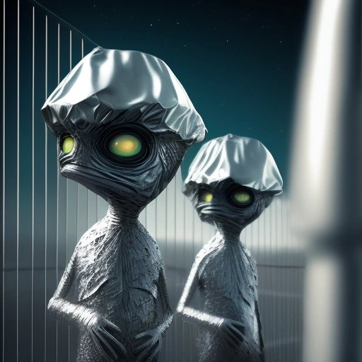 Aliens wearing tin foil hats