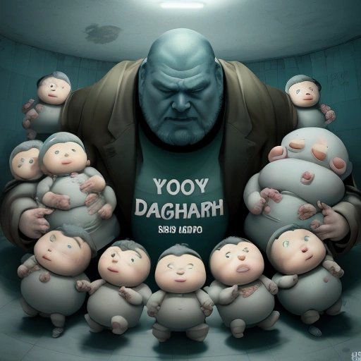 Big Daddy Woohoo Surrounded by His Children