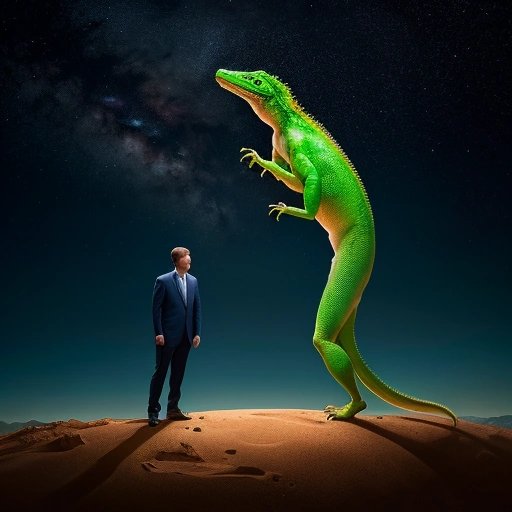 Zuckerberg transforming into a lizard