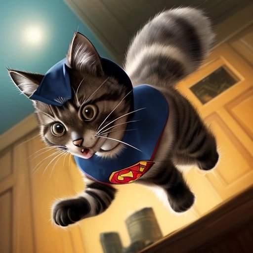 Cat named Whiskers catching a raccoon
