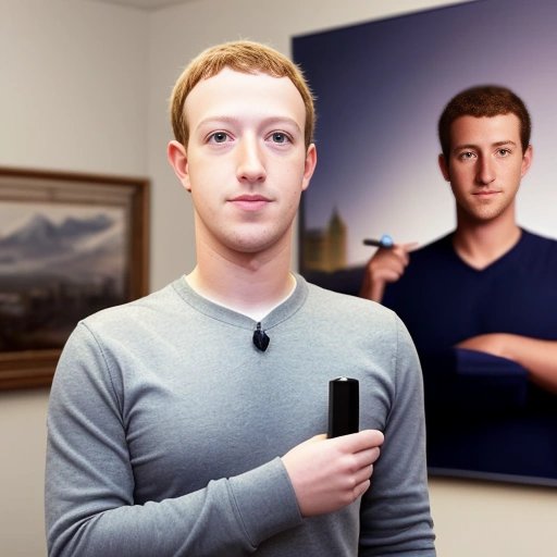 Mark Zuckerberg holding a novelty-sized pencil