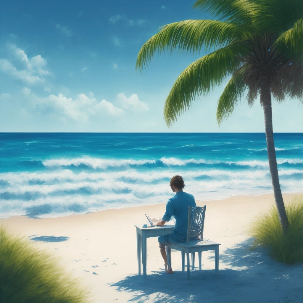 Creative solitude on the beach