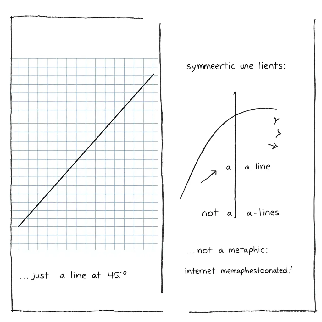 Parabola vs. “straight line” visual gag