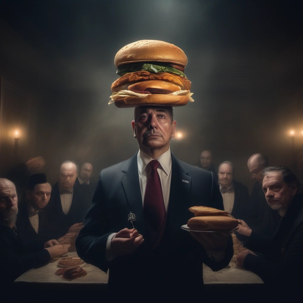 Freemasons performing the burger ritual