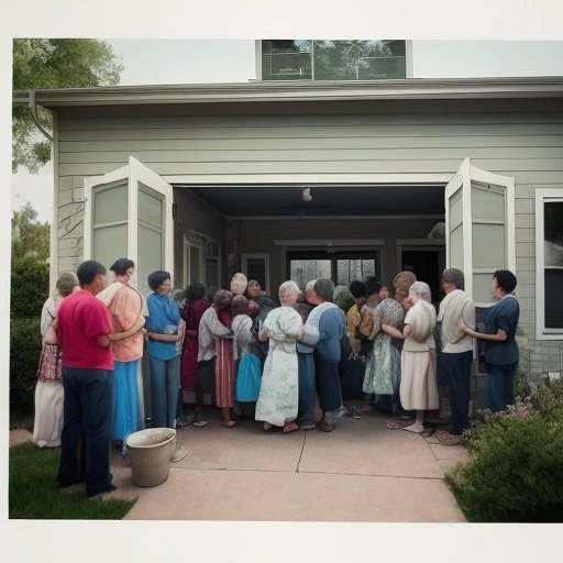 Neighbors gathering to witness laundry-folding spectacle