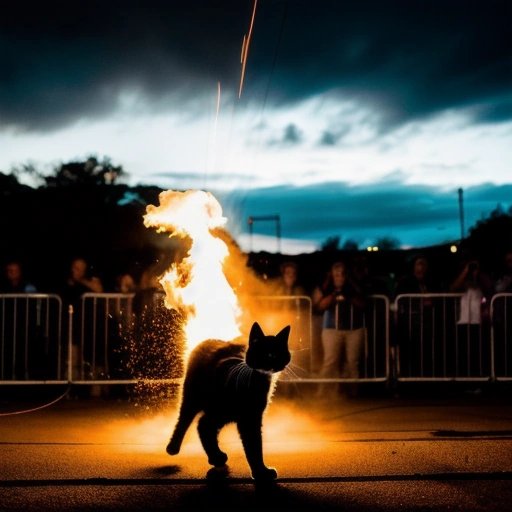 Circus cat performing