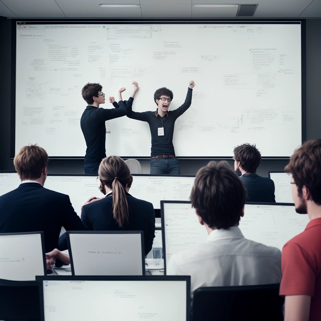 Software engineers in a heated debate