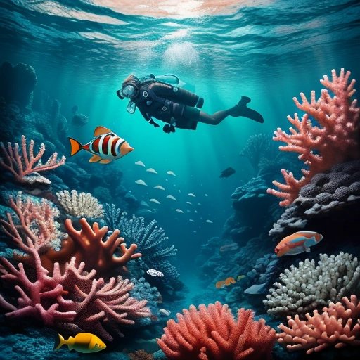 Larry the Sea Explorer exploring underwater