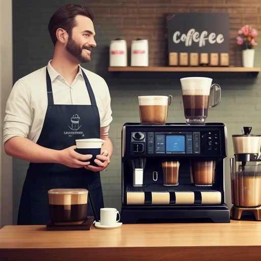 Pug barista in a cafe