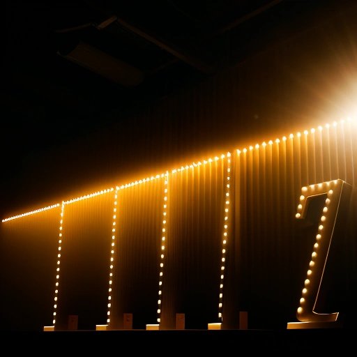Spotlight shining on the number 7