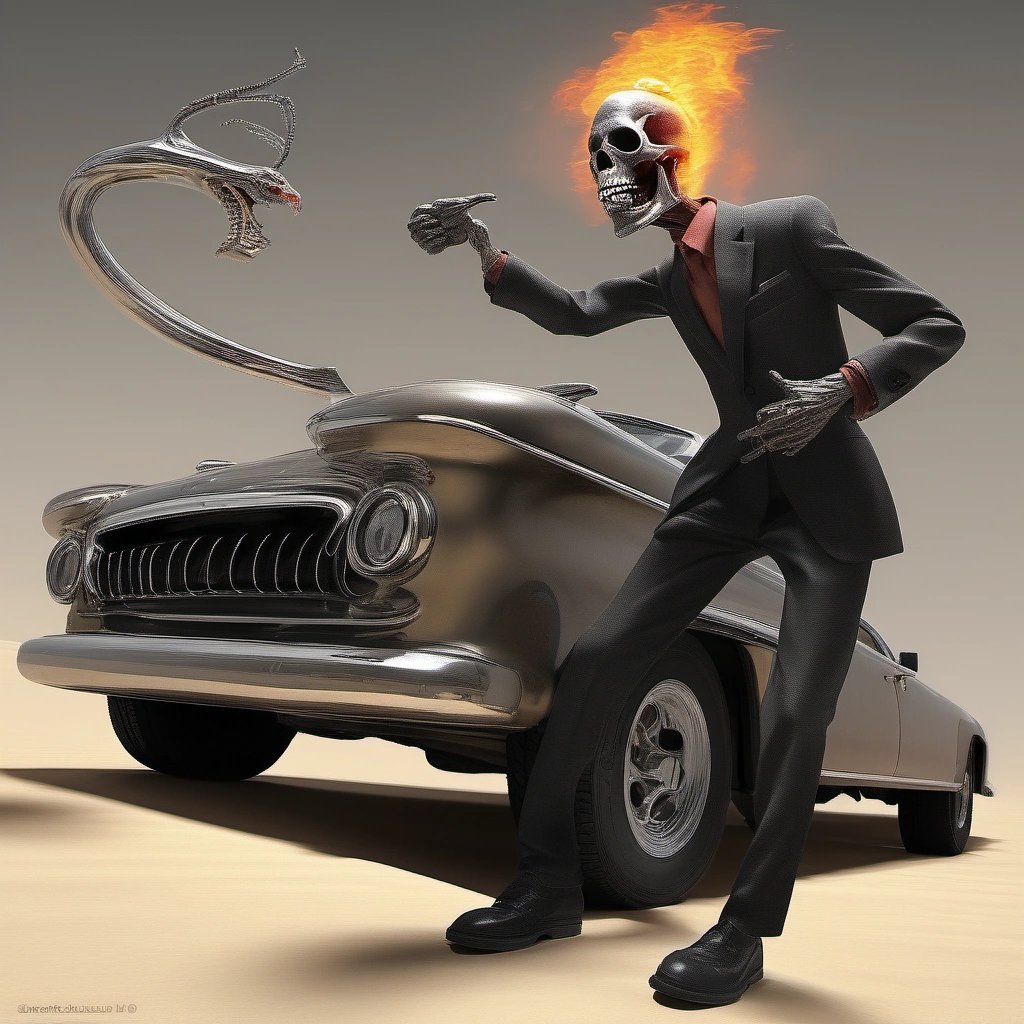 Gary Defending his Hood Ornament